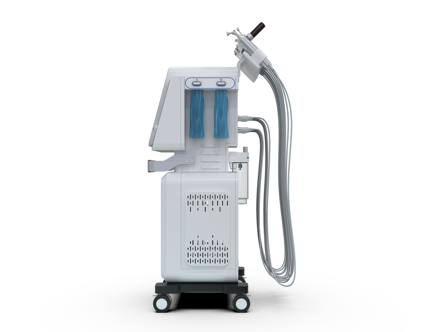 VSC Pro klinisk hydrafacial system med mobil base og væsketanke.