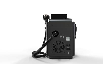 Bagpanel på TL8 laser med ventilations- og systemtilslutninger